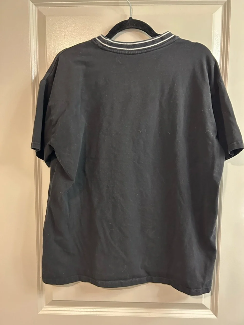 YoungLA Black Short Sleeve Crewneck with White Logo Trim - Picture 5 of 5